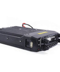 Dual Band Mobile Transceiver With 50 Watt VHF And 40 Watt UHF Power, Cross Band Repeater Mode, Dual Display, Remote Mount Faceplate, Vehicle Radio Kit With Programming Cable shown from side angle