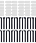 Pro Grade Cable Label Kit With Reusable Hook And Loop Ties, No Fuss 60 Piece Set Including 30 Cable Labels And 30 Cord Labels, Plus Marker