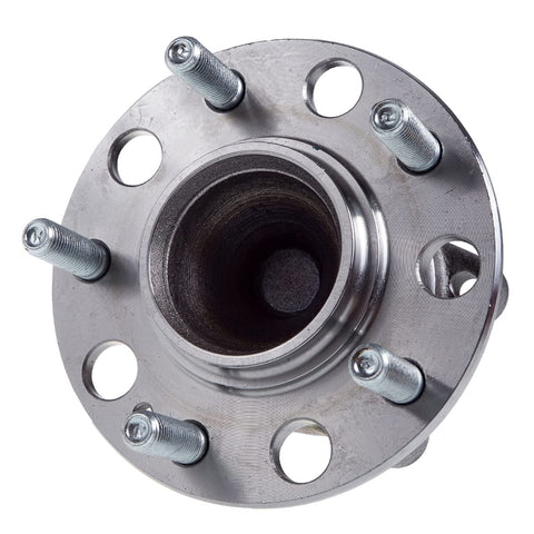 Front view of rear wheel hub and bearing assembly for front wheel drive cars, compatible with Hyundai Sonata 2015-2019 and Kia Optima.