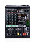 Four Channel Bluetooth Mixer With USB MP3 Player And 48V Phantom Power For Studio Recording And Live Gigs, top view