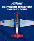 RC Plane P51 850mm Wingspan With Vector Flight Stabilization System PNP Plug And Play Remote Control Airplane overhead view