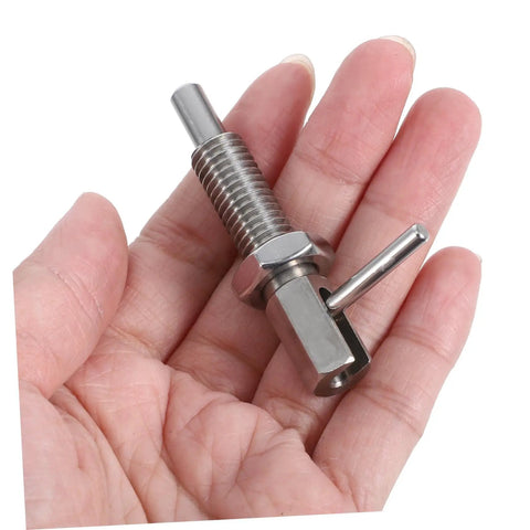 Top Shelf Handle Indexing Lock With Hella Secure Plunger Spring Latch Pin And Zero Hassle Safety Locking Mechanism in hand.