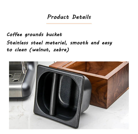 Level Up Your Home Bar Setup With This Sturdy Wood Espresso Tamper Holder And Knock Box For 58mm Portafilters, Keeps Your Workspace Crisp And Totally Stress Free - black stainless steel coffee grounds bucket.
