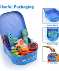 Hands-On World Map Puzzle For Kids Ages 4-8, 100 Piece Floor Puzzle with Handy Storage Box, blue box with fun graphics