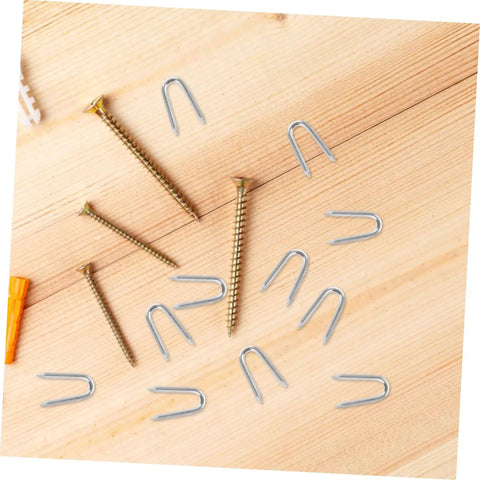 50 Piece U Shaped Fencing Staples For Heavy Duty Iron Garden Nails Quick Install Sharp Tip Easy To Use For Securing Fences
