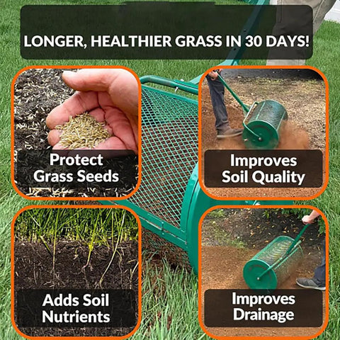 Get Your Lawn Looking Pro With This Tough 24 Inch Compost Spreader Roller That Handles Peat Moss Top Dressing And Fertilizer Like A Boss For Even Coverage Every Time On Grass Yards And Gardens