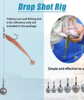 Drop Shot Weights Cannonball Sinkers With Pro Grade Swivels Set For Bass Fishing, round sinkers and rigged lure in use
