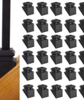 Slanted Baluster Shoes With Screws For Half Inch Square Balusters Satin Black Aluminum Set Of 30 displayed in a grid pattern