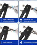 Rivet Nut Tool Kit With 430 Piece Metric Rivnuts Set M3 M4 M5 M6 M8 usage instructions, showing step-by-step installation process.