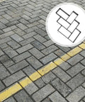Rectangular Concrete Stepping Stone Mold For DIY Garden Pathway Reusable Plastic Paving Mold For Easy Outdoor Landscaping Walkways And Patio Projects Ultimate DIY Friendly Stone Maker For Fast Concrete Stepping Stone Creation, shown used in a herringbone pattern.