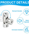 Rotatable Universal Steering Shaft 5mm To 5mm Inner Diameter Two Pack U Joint Shaft Coupling With M4 Screws, sturdy and corrosion-resistant