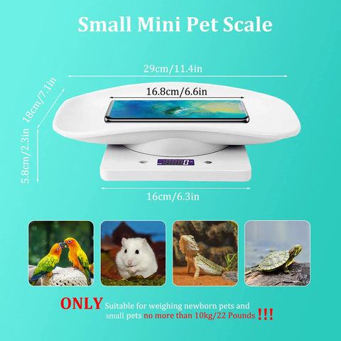 Portable Mini Pet Scale With Tray 22 Lb Capacity LCD Digital Weighing Scale All In One For Small Animals And Kitchen Use Accurate Weighing