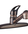 Oil Rubbed Bronze Pull-Out Kitchen Sink Faucet For RVs And Campers With Dual-Setting Sprayer, Easy Single-Lever Temperature Control