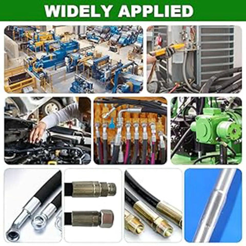 Solid Built Lightweight Manual Hydraulic Hose Crimping Tool Equipped With Seven Swappable Dies For Easy Peasy And Reliable High Pressure Tubing Field Projects in various industrial applications.