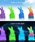 Glow In The Dark 3D Printer Filament Bundle Multicolor PLA 1.75mm 250G X 4 Pack, showing color change in daylight and darkness.