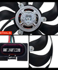 Engine Radiator Cooling Fan Assembly For Audi TT VW Jetta Beetle Golf 18 Liter rear view showing blades and 3-pin plug.