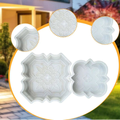Two Pack Concrete Molds For Walkways And Garden Pavers Reusable Plastic Brick Molds For DIY Cement Stepping Stones