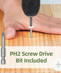 Top Shelf Quick Grip Self Drilling Screws Size Eight Length Half Inch 100 Piece Kit With Phillips Bit in use on wood.