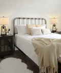 Farmhouse Table Lamps With USB Ports And AC Outlet 3 Way Dimmable Touch Control Nightstand Set With Bulbs Included on bedroom nightstands.