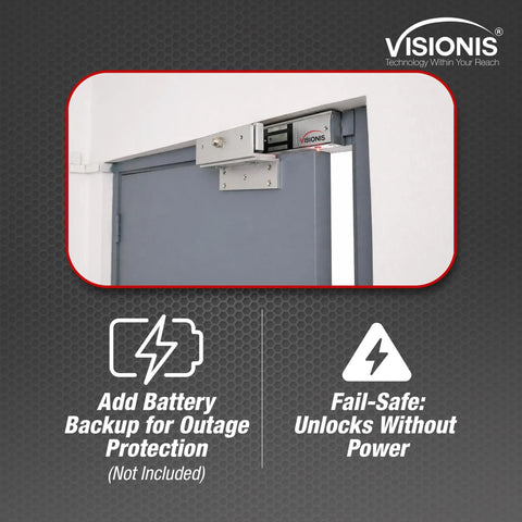 Indoor 600 Pound Holding Force Outswinging Electromagnetic Door Lock With LED Sensor mounted on door frame