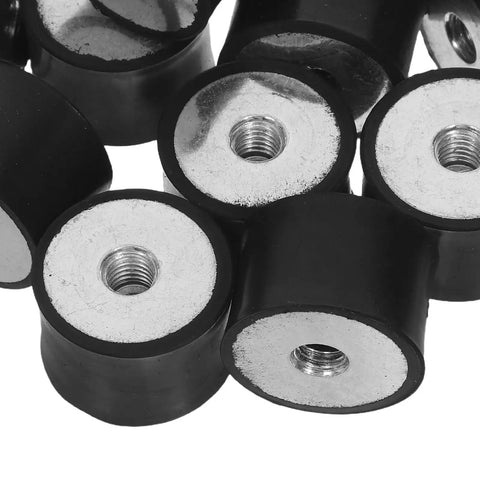 Heavy Duty Rubber Vibration Isolation Mounts Set With Double Ended Threads 12 Cylindrical Anti Vibration Pads For Air Compressors And Engines Quiet Operation Ground Protection And No Brainer Noise Reduction For Industrial Gear, 12 rubber mounts