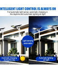 JUDYSSY Spot Lightingwall-Mounted Led Solar Street Lights showing automatic charging and lighting features during day and night.