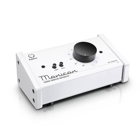 Passive Monitor Controller With Mute And Mono Button, Desk Ready Studio Grade Volume Control For Home Studio Or Pro Setups, Merge Stereo To Mono, XLR And 3.5mm Connectors, White Finish