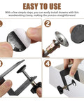 Step-by-step installation of Two Pack Adjustable Steel C Clamps for Drawer Fixing and Cabinet Install