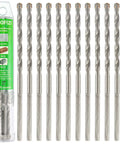 HLOFIZI masonry drill bits, 1/8 in diameter x 3 in length, 12-pack with 3-flat shank