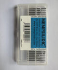 Plastic case of Diamond Drill Bit Set For Stone And Glass, 30 Piece Mixed Sizes, visible tips and label, for rotary tools use.