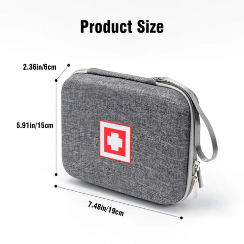 Travel Ready Hard Shell Medical Case For Portable Nebulizer And Inhaler Accessories displaying size dimensions