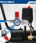 Air Compressor Pressure Regulator And Three Way Pneumatic Valve With Quarter Inch Connection Up To 180 PSI 12 Bar