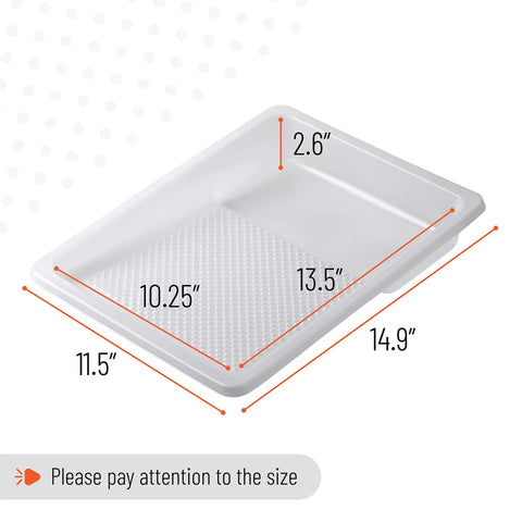 9 Inch Paint Tray Liners 20 Pack Disposable Plastic Trays Fits Most Mini Paint Pans Perfect For Painting Walls No Mess Easy Cleanup And Quick Color Changes showing detailed dimensions