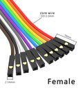 Colorful Breadboard Jumper Wires Kit With 30 Pieces, 1.5 Feet Each, 10 Pin Female To Female 23 AWG Copper Ribbon Cables