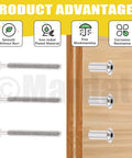 24 Pcs M6x70mm Hex Socket Cap Bolts Kit With Barrel Nuts And Hex Key Silver Nickel Plated displayed with product advantages