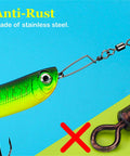 Heavy Duty Fishing Swivels With Snap For Bass Tackle, High Strength Stainless Steel Quick Change Line Leader System attached to lure