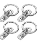 Rock Solid Stainless Steel Pad Eye Plates And Heavy Duty Mounting Rings With M5 Threads, four rings for marine rigging use.