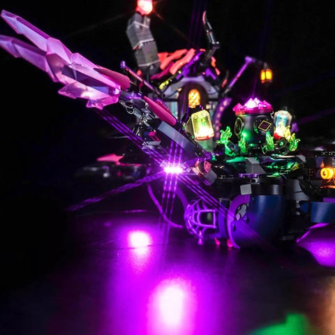 Lit LED Light Kit For 71478 Airships Model Luminaire Only Not Included Classic Edition with vibrant colorful glow at night
