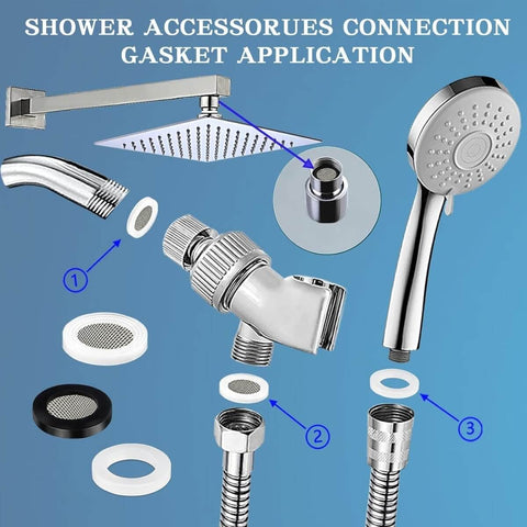 Go To 1000 Piece O Ring Kit With 18 Sizes And 18 Size Rubber Washers for shower accessories and plumbing connections.