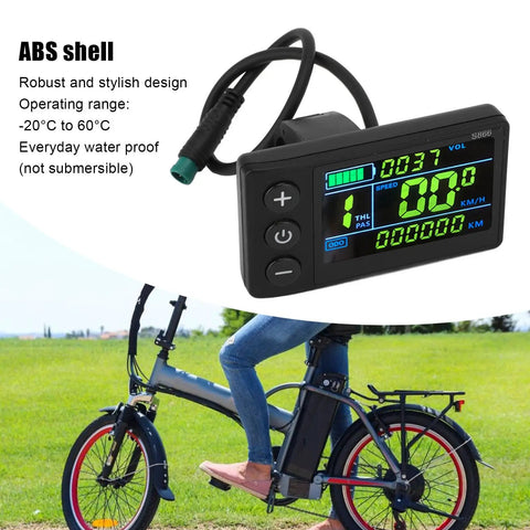 All Weather E Bike LCD Display With Waterproof 5 Pin Connector Color Screen Cycling Computer For Electric Bicycles And Scooters Ride Ready Tough Weatherproof Meter Panel No Fuss Wiring