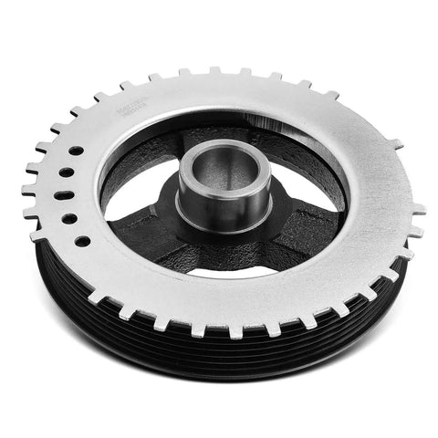 Harmonic Balancer Pulley For Mazda MX5 Miata 2006 To 2015 2.0L DOHC L4 Engine Vibration Dampening Replacement Part, side view