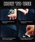 Instructions for using Windshield Crack Repair Kit Pro 2025 Premium Glass Repair System with quick fix resin application