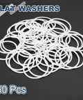 Fifty Heavy Duty PTFE Flat Washers Serving As Tough O Ring Gasket Spacers Sized Knockout For 34Mm Centers And 38Mm Edges