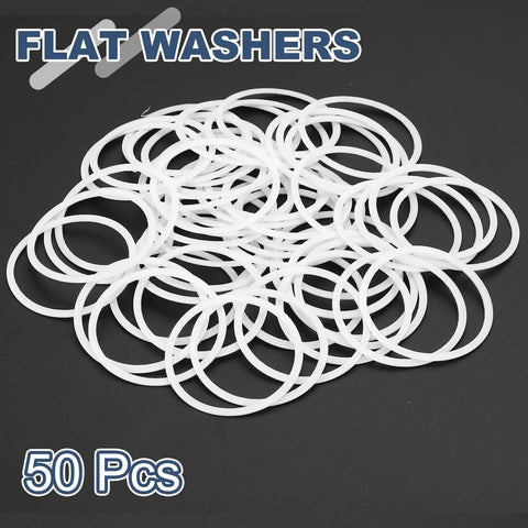 Fifty Heavy Duty PTFE Flat Washers Serving As Tough O Ring Gasket Spacers Sized Knockout For 34Mm Centers And 38Mm Edges