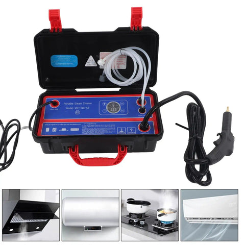 Open view of Powerful High Temperature Steam Cleaner With High Pressure Jet 1700W 110V US Plug, 4Ft water inlet hose visible