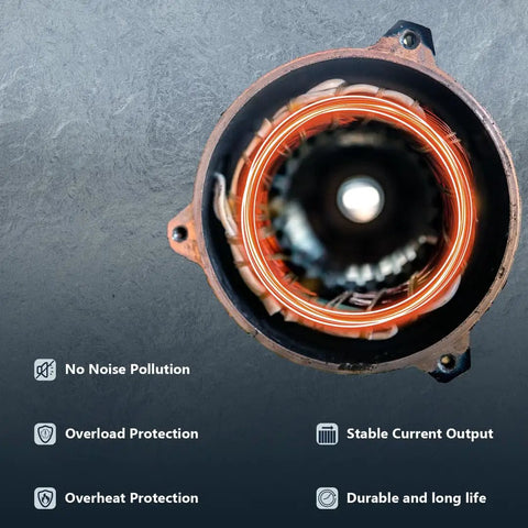 Close-up view of OEM Style Replacement Alternator For 2014 To 2017 Mazda 6 2.5 L4 Engine with copper windings and protective casing.
