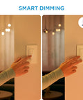 Hand adjusting 2 Pack Wi Fi Dimmer Switch Turns Any Dimmable Light Into A Smart Home Device No Hub Needed Easy Setup Works With Your 2 4Ghz Wi Fi