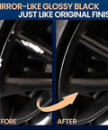 Before and after using Gloss Black Rim Touch Up Paint Kit for Wheels Rim Paint Pen to Fix Curb Rash and Scratches Universal Enamel for Alloy Rims Scratch Resistant Covers 1 Sq Ft