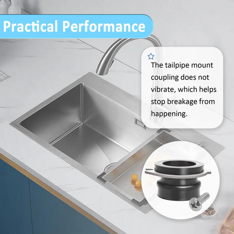 Flexible Anti Vibration Tailpipe Mount Coupling 75499 Replacement Part For Garbage Disposals, Easy Install No Fuss, Durable Flexible Discharge Adapter Replaces 74085, DIY Friendly, High Quality on stainless sink