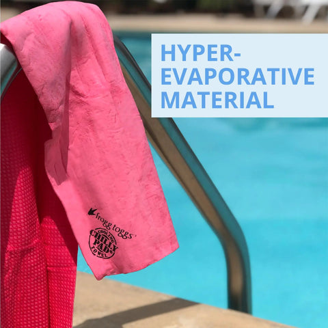 Chilly Pad Cooling Towel For Sports And Outdoors, Hyper Evaporative, pink towel by poolside, 33 by 13 inches, sun protection.